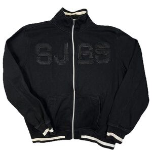 Vintage Y2K Sean John Hoodie Mens L Black Cotton Full Zip Hooded Jacket